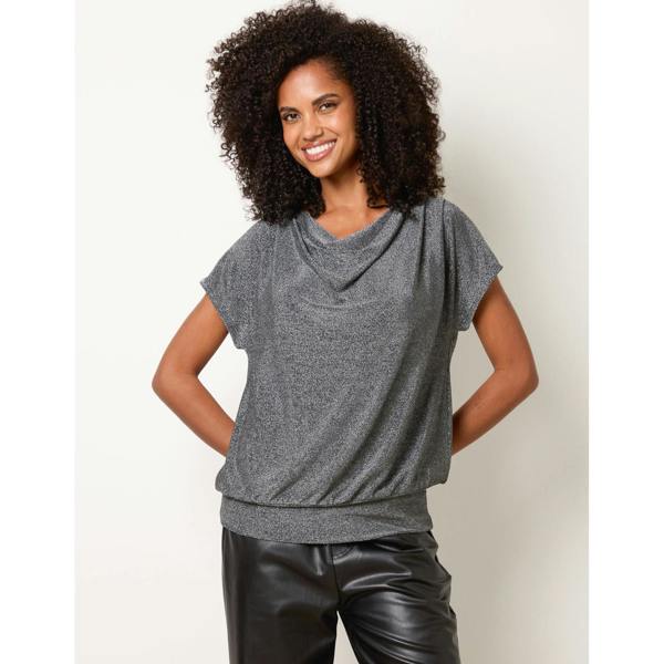 Blue Vanilla Cowl Neck Draped Top