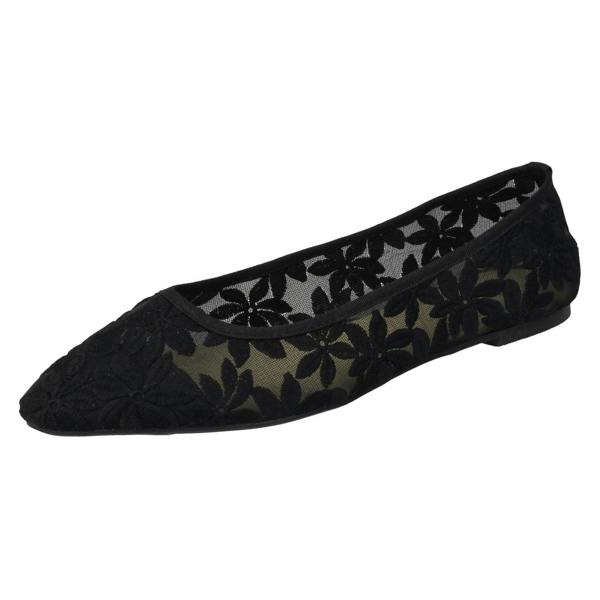 Spot On Ladies Spot On Flowery Ballerinas
