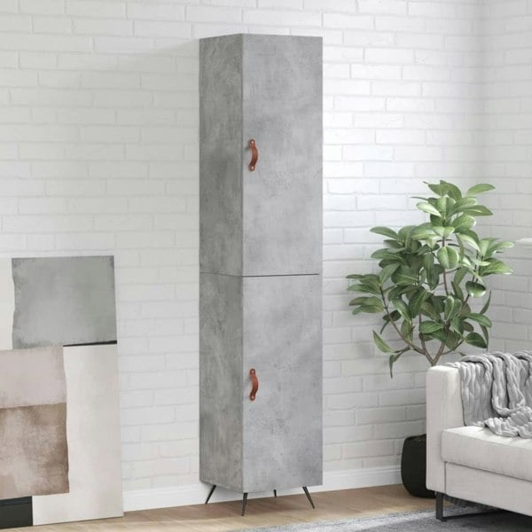 Berkfield Highboard Concrete Grey 34.5x34x180 cm Engineered Wood