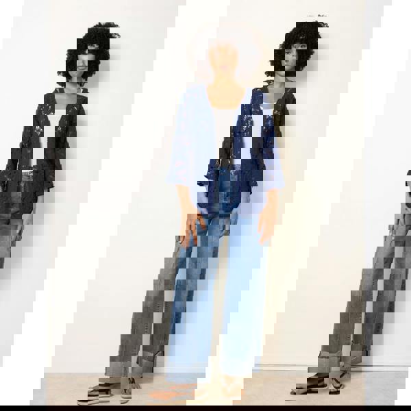 Blue Vanilla Crochet Tie Front Cardigan