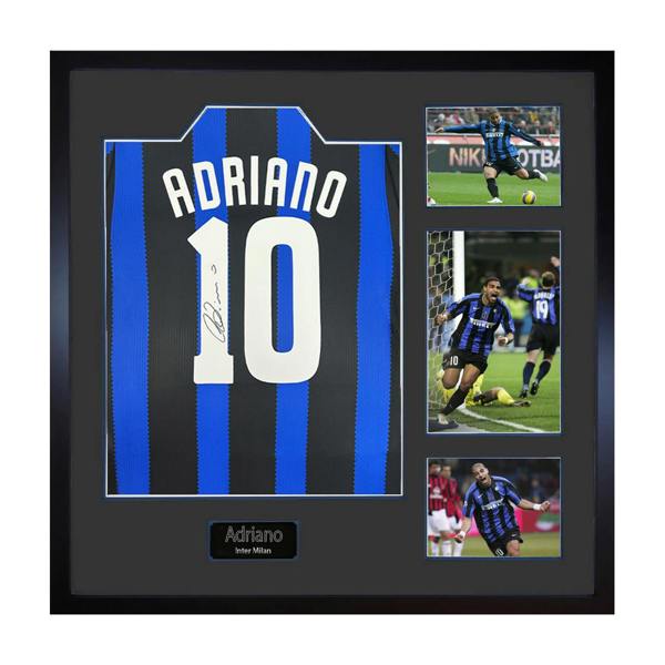 Adriano Signed Inter Milan Shirt Elite Frame