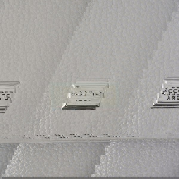 Assots London 'MARIA' Nudish Ice Grey Pebble Grain Real Leather Crossbody Phone Bag