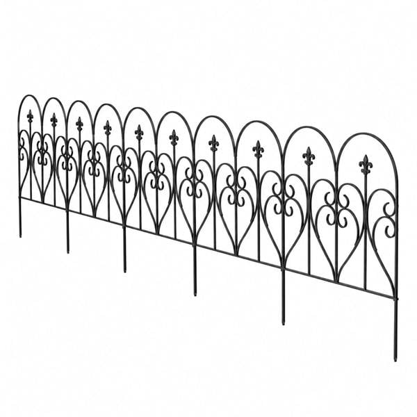 Mountview Fence Dog Fence Outdoor Garden Fence 5Pc Rustproof Steel Yard Black