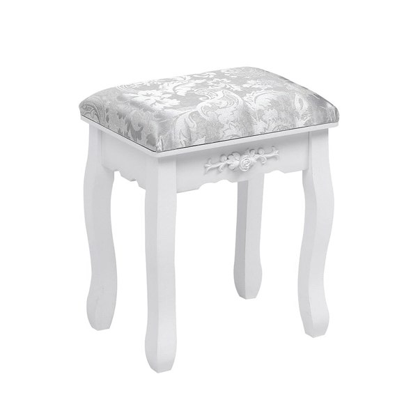 75cm W White Makeup Vanity Desk with Mirror and Stool Dressing Tables Living and Home
