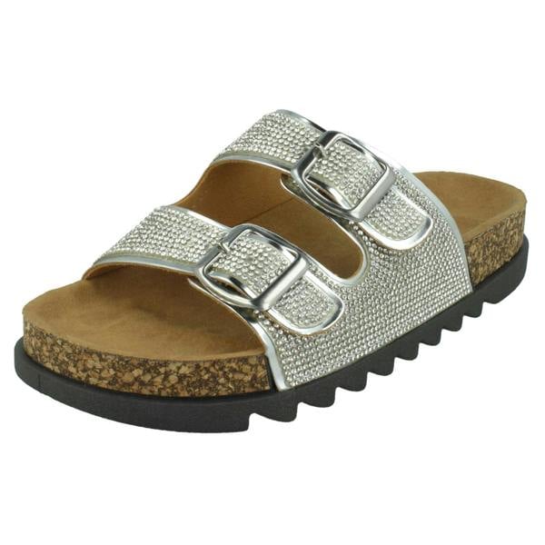Spot On Ladies Spot On Wide Fit Slider Sandals F12009