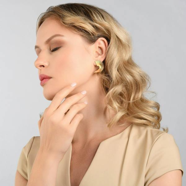 Large Gold Spiral Statement Earrings for Women - namana.london