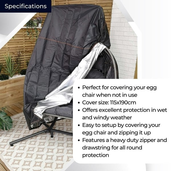 Samuel Alexander Double Egg Garden Chair Covers Waterproof Protective Outdoor Anti UV Windproof Heavy Duty Swing Chair Cover With Zipper for Egg Chair