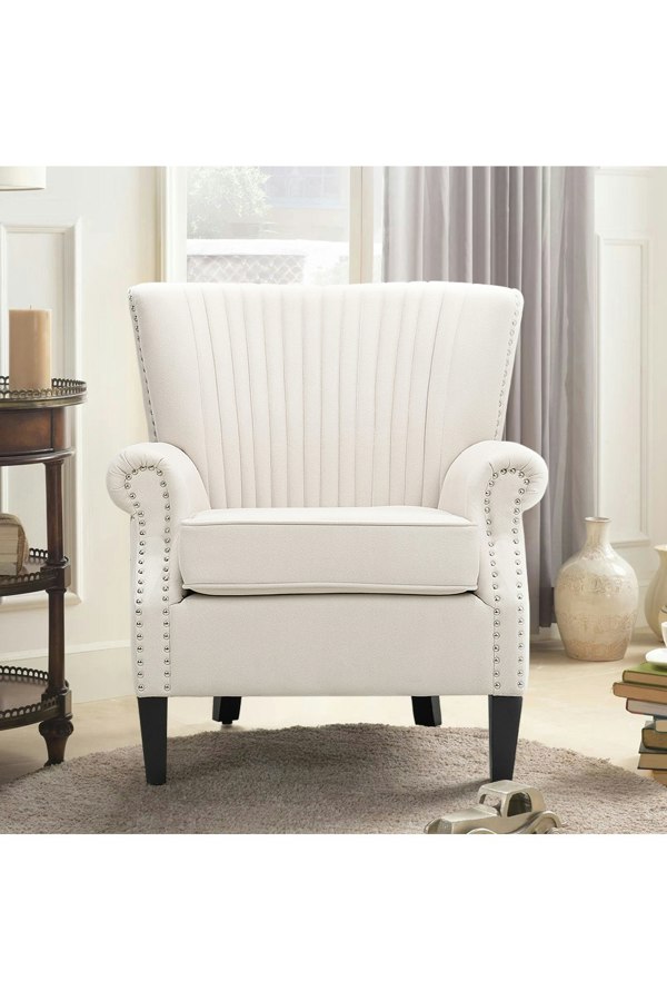 Living and Home Upholstered Armchair With Nailhead Trims