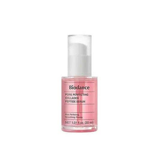 Biodance Pore Perfecting Collagen Peptide Serum – 30ml clinical firming serum formulated with 78% 243Da Collagen Water and 10-Peptide Complex available at Atelier De Glow UK.