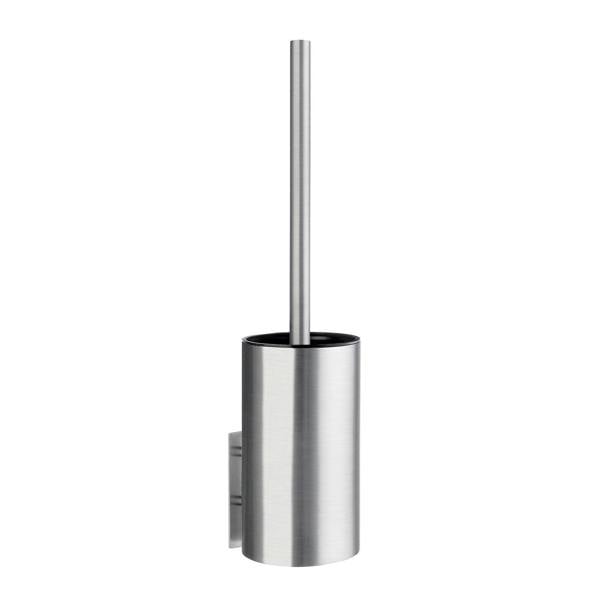 Brushed stainless steel toilet brush and holder