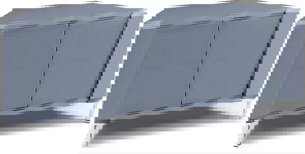 MDA Designs CORVUS Corner-Friendly Grey BeamThru Glass Doors with Grey Profiles Contemporary Cabinet for Flat Screen TVs up to 50"