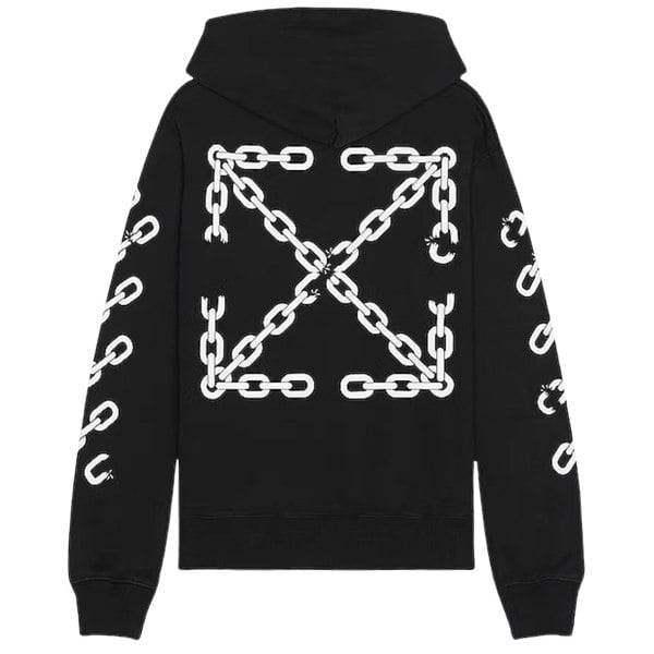 Off-White Off White Chain Arrow Design Slim Fit Hoodie - Black