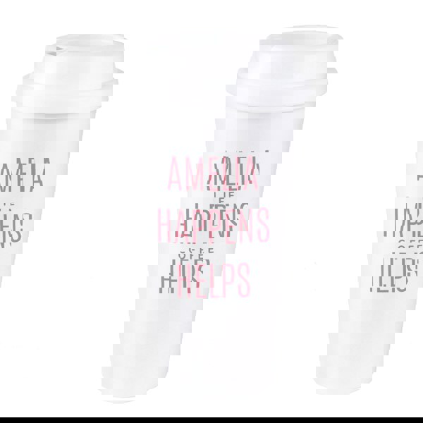 Personalised Memento Company Personalised Pink Text Slogan Insulated Reusable Eco Travel Cup