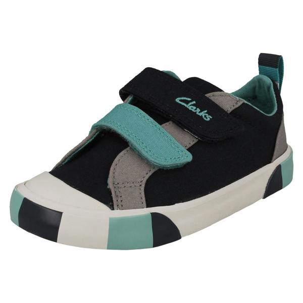 Clarks Childrens Clarks Pattern Detailed Canvas Shoes Foxing Lo