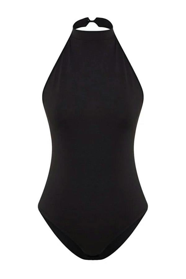 WOVCOR High Neck Backless Stretch Knitted Bodysuit