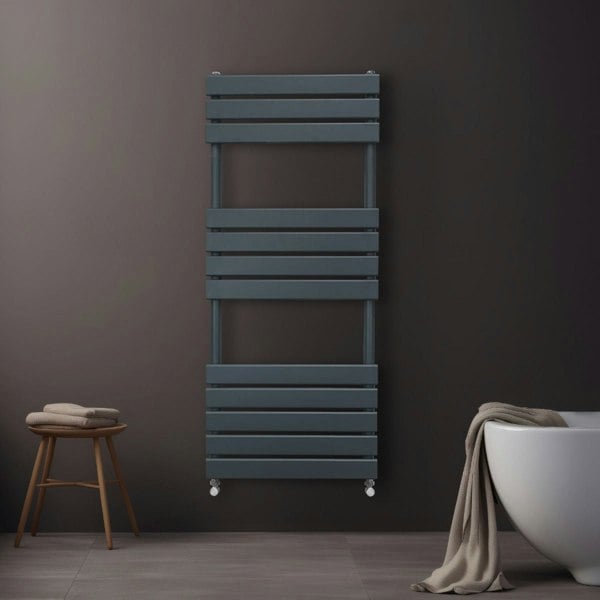 Monstershop Flat Panel Towel Radiator – 1200mm x 450mm – Anthracite Grey