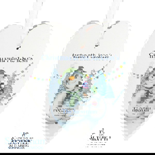 Personalised Memento Company Personalised The Snowman and the Snowdog Wooden Heart Decoration