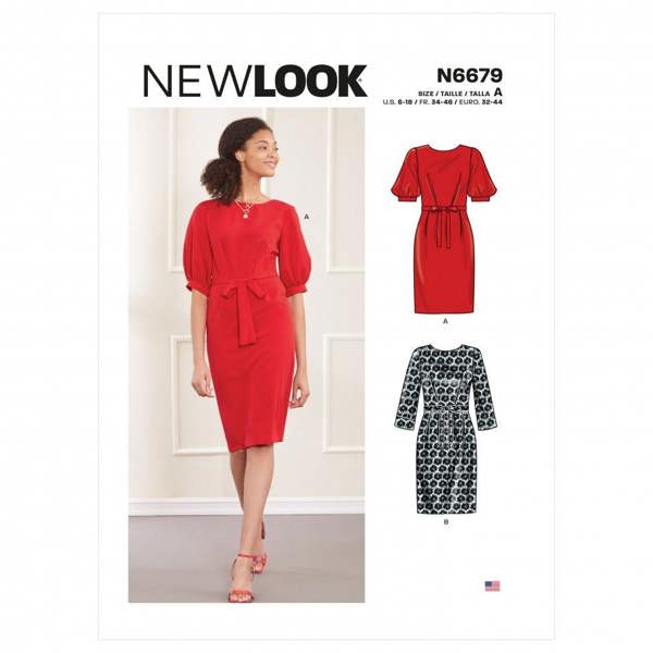 New Look Sewing Pattern 6679, Dresses, Belts for Women, A (6-8-10-12-14-16-18) - Intermediate