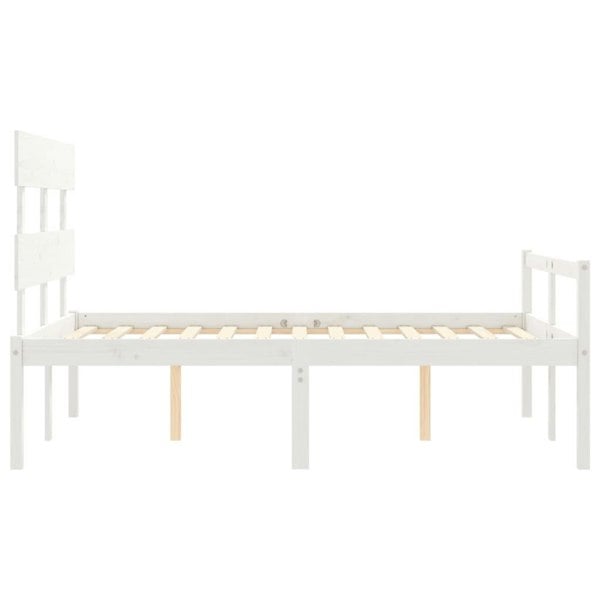 Berkfield Bed Frame with Headboard White 120x200 cm Solid Wood