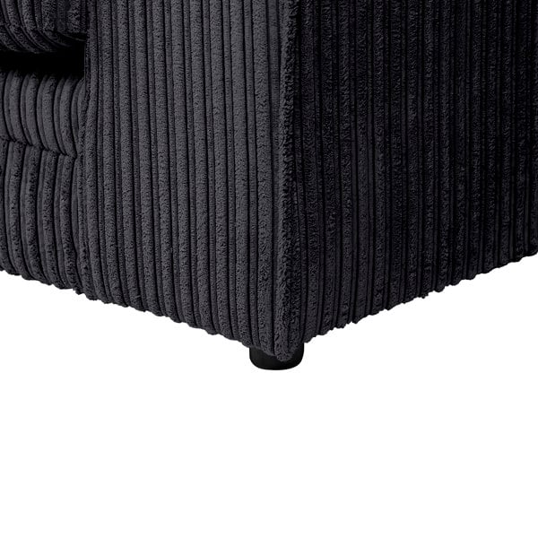 SQUAREBOXX Dylan Jumbo Cord 3+2 Seater Fabric Sofa in Black