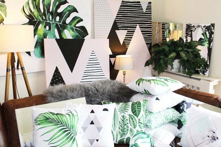 New Product Twin Geo Shapes (Canvas print)  - Andrew Lee Home and Living Homeware