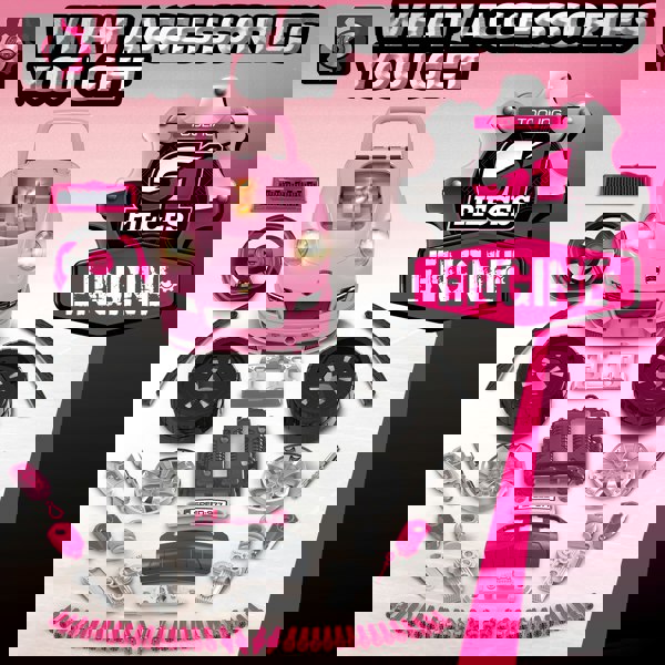 deAO Toys Pink Take Apart Building Truck Pretend Play Realistic Mechanic Toy