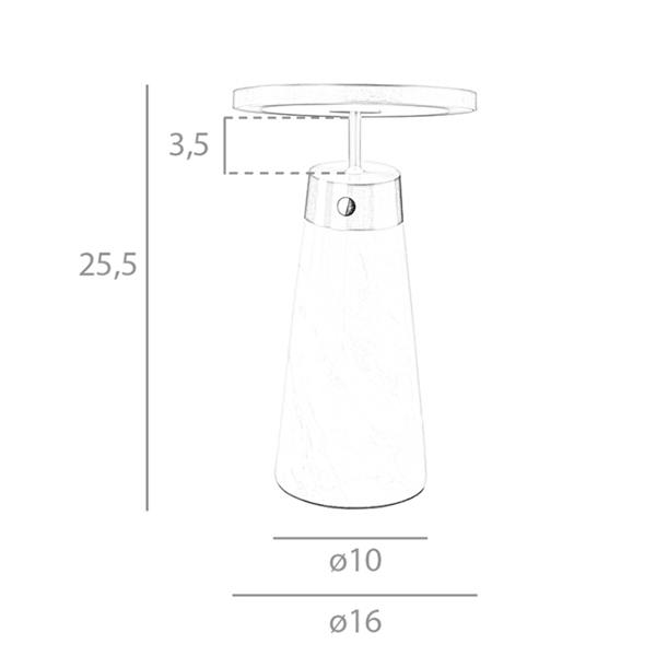 Angel Cerdá Table Lamp in White Marble and Golden Steel 8034
