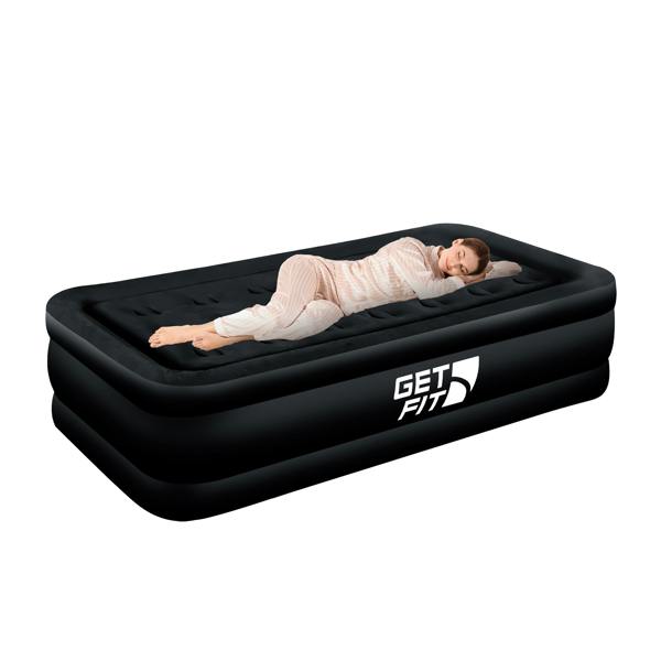 Get Fit Blow Up Air Bed with Built In Electric Pump- Free Pillow - Elevated Air Mattress - Single