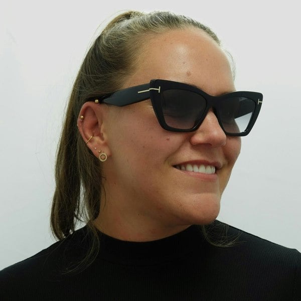 Tom Ford Sunglasses Wyatt FT0871 01B Shiny Black Grey Smoke Gradient
