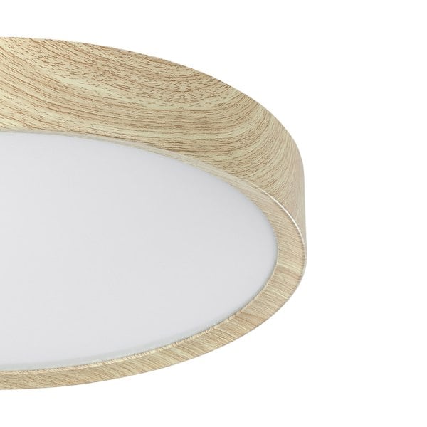 EGLO Musurita Natural Wood And Plastic Diffuser Ceiling Light