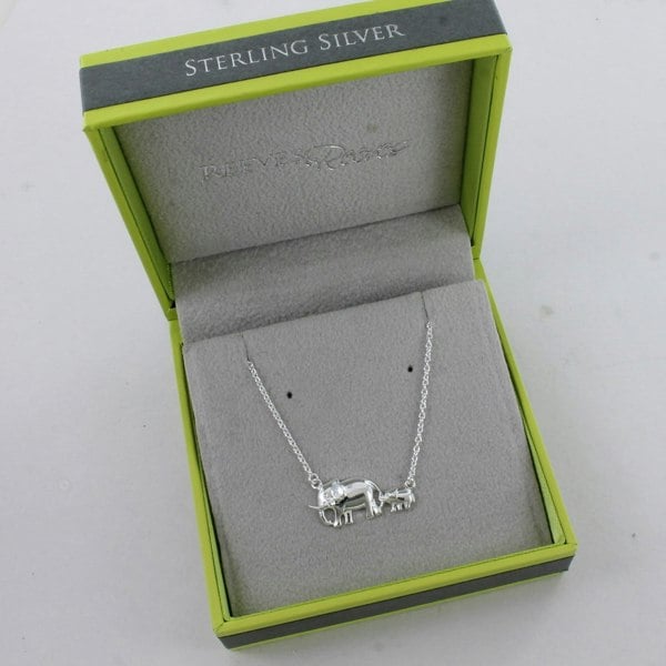 Mother Elephant Sterling Silver Necklace - Reeves & Reeves