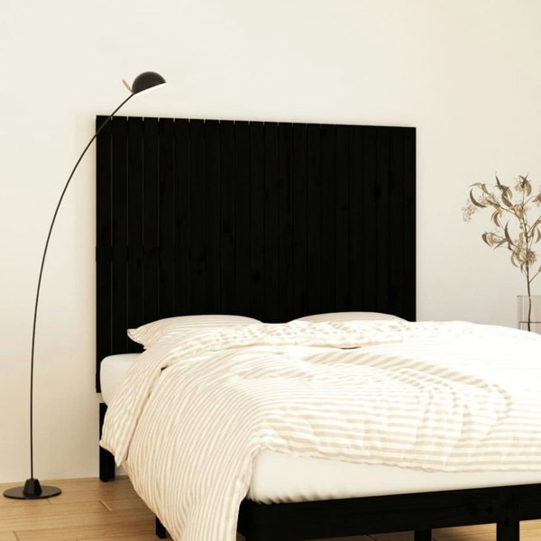Berkfield Wall Headboard Black 140x3x110 cm Solid Wood Pine