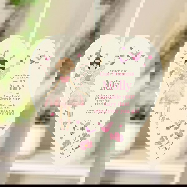 Personalised Memento Company Personalised Fairy Princess Hanging Heart Ornament