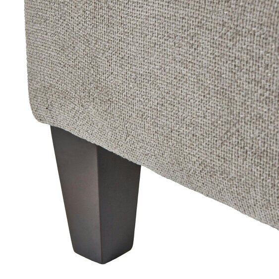 Wyld Haus Waterbury Upholstered Taupe Ottoman Accent Footstool Wooden Legs
