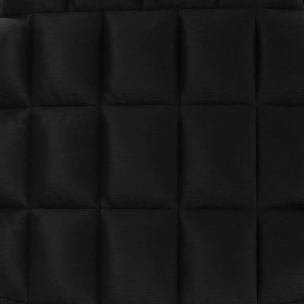 Black quilted padded weight panels with square stitched compartments