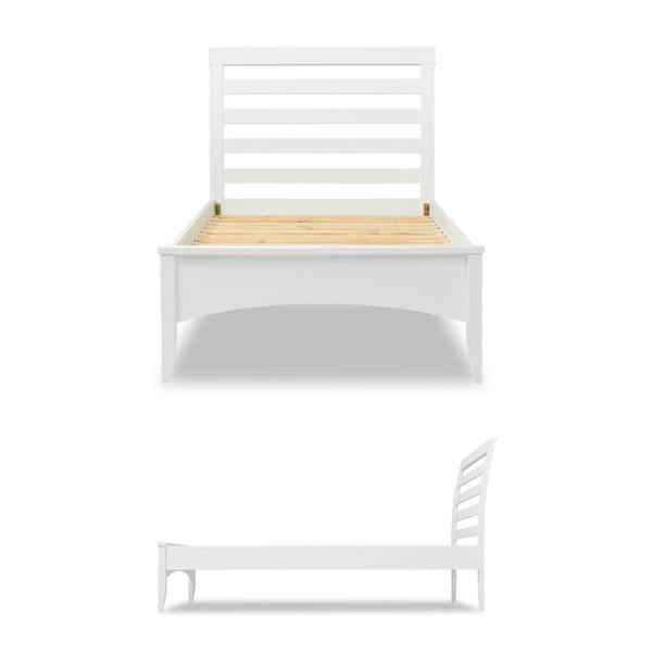 Statement Furniture Edward Hopper White Bed Frame with Tall Slatted Headboard Single 3ft, Double 4ft6
