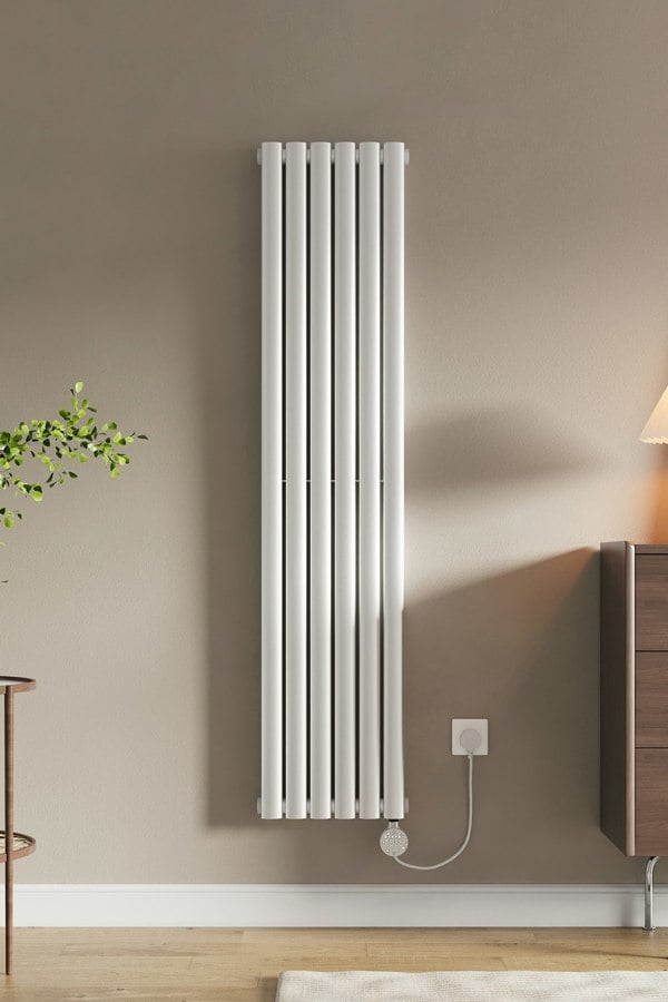 Living and Home Tall Electric Radiator Wall Mounted - 160cm x 35.4cm - White
