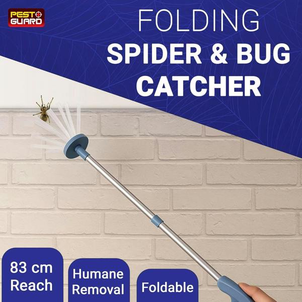 PEST GUARD Foldable Spider Catcher 83cm - Long Handle Insect & Bug Catcher Tool – Humane Spiders Grabber for Home Use