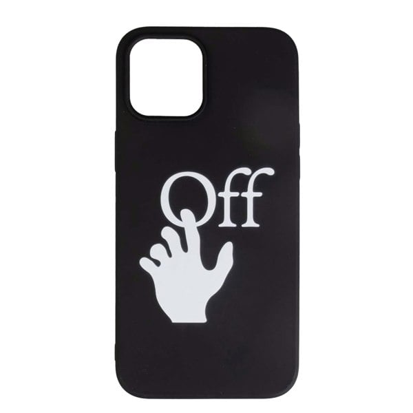 Off White iPhone 12 Pro Max Compatible Hand Phone Case - Black