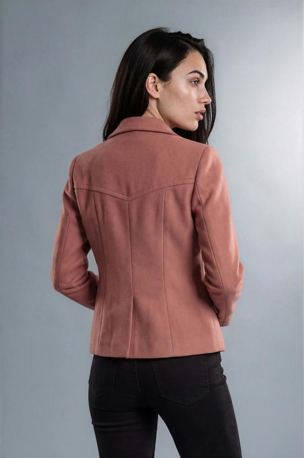 Myles Anthony Vintage Rose Reefer Style Wool & Cashmere Jacket