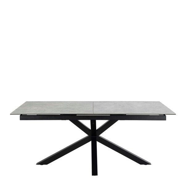 Wyld Haus Perth 200cm Rusty Brown Ceramic Extendable Dining Table Industrial Black Metal Legs
