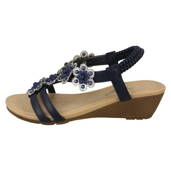 Savannah Ladies Savannah Mid Wedge Slingback Sandals