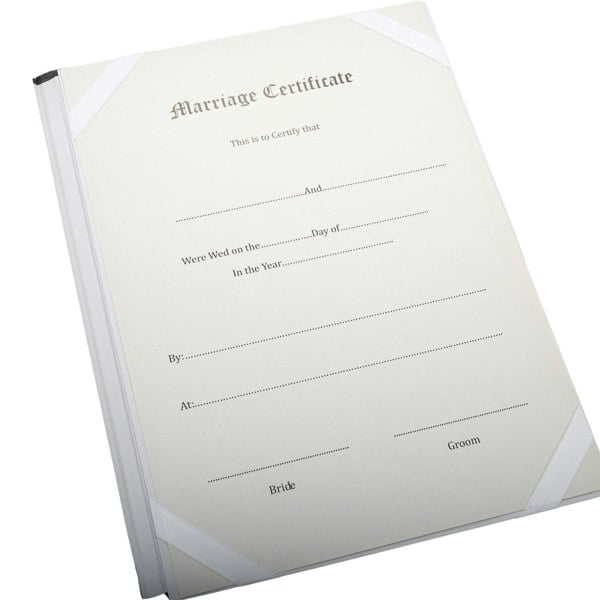 Beautiful Black Satin Fabric Wedding Certificate Holder with Silver Floral Decor Image 5