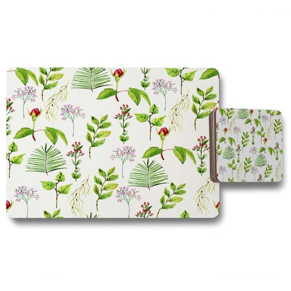 New Product Selection of Leaves & Flowers (Placemat & Coaster Set)  - Andrew Lee Home and Living