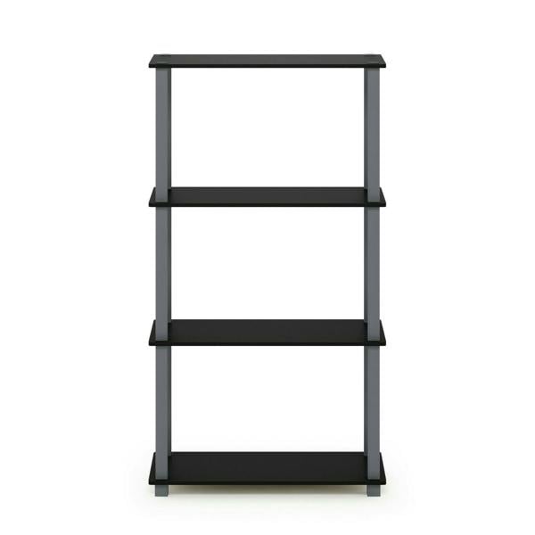 WALPLUS Turn-S-Tube 4-Tier Multipurpose Shelf Display Rack with Square Tube, Black/Grey perfect for organized storage and display
