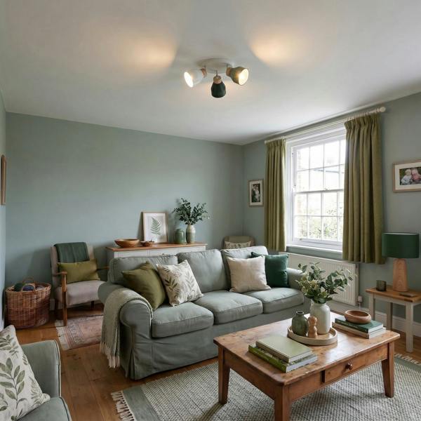 Modern Scandinavian Style Spot Ceiling Light in Olive and Forest Green Image 6
