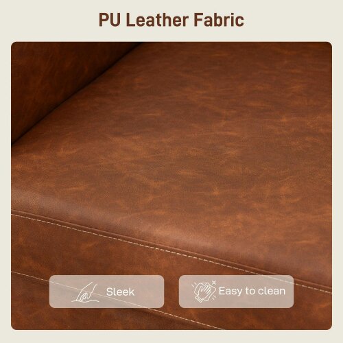 Wyld Haus Mipa Brown  Faux Leather Marble Effect 2 Seater Sofa