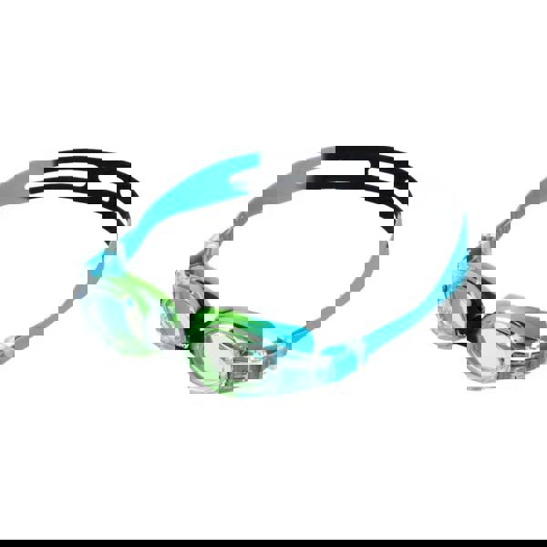 Fashy Junior Match Swim Goggles in blue and green with adjustable head strap