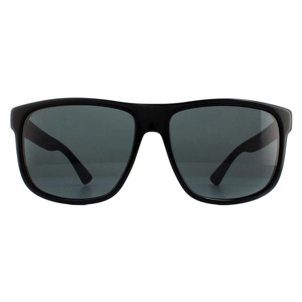 Gucci Sunglasses GG0010S 001 Black Rubber Grey