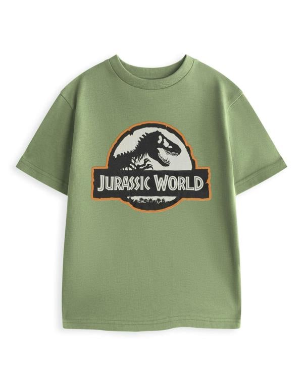 Vanilla Underground Jurassic World Boys Green Logo Short Sleeved T-Shirt